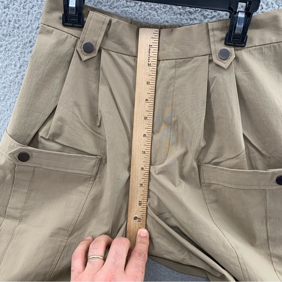 Gentle-Herd Pants NWOT Khaki Beige Pleated Tapered Stretch Cargo Ankle Strap S - Picture 4 of 12